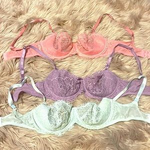 Victoria secret “balconette” bras. 💜💕💙